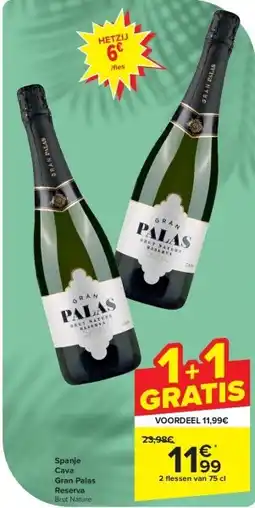 Carrefour Spanje Cava Gran Palas Reserva aanbieding