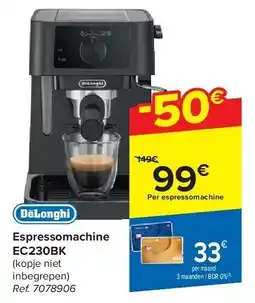 Carrefour Espressomachine EC230BK aanbieding