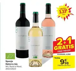 Carrefour Spanje Naterra bio aanbieding