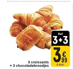 Cora 3 croissants + 3 chocoladebroodjes aanbieding