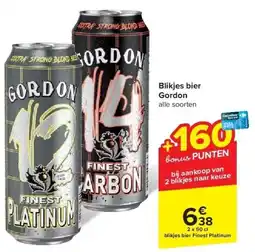 Carrefour Blikjes bier Gordon aanbieding