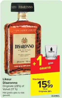 Carrefour Likeur Disaronno aanbieding
