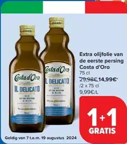 Carrefour Extra olijfolie van de eerste persing Costa d’Oro aanbieding
