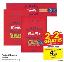 Carrefour Pasta Al Bronzo Barilla aanbieding