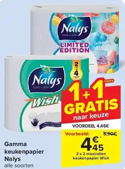 Carrefour Gamma keukenpapier Nalys aanbieding