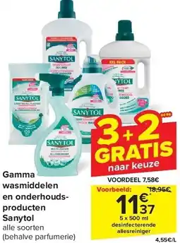 Carrefour Gamma wasmiddelen en onderhoudsproducten Sanytol aanbieding