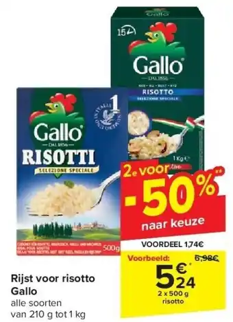 Carrefour Rijst voor risotto Gallo aanbieding
