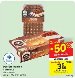 Carrefour Dessert tiramisu Carrefour aanbieding