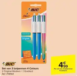 Carrefour Set van 3 balpennen 4 Colours aanbieding