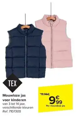 Carrefour Mouwloze jas voor kinderen aanbieding