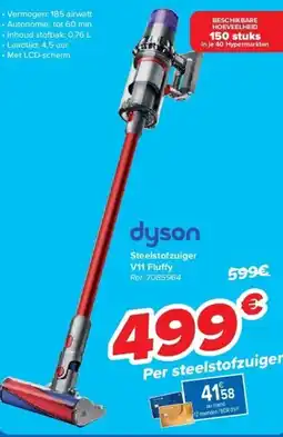Carrefour Steelstofzuiger V11 Flu y aanbieding