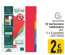 Cora EXACOMPTA 12 kartonnen tabbladen A4 aanbieding