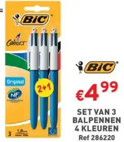 Trafic BIC SET VAN 3 BALPENNEN 4 KLEUREN aanbieding
