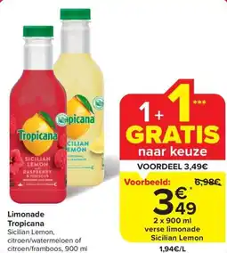 Carrefour Market Limonade Tropicana 900ml aanbieding