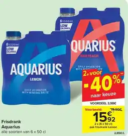 Carrefour Market Frisdrank Aquarius 6 x 50 cl aanbieding