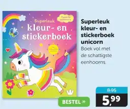 Superleuk kleur en stickerboek unicorn