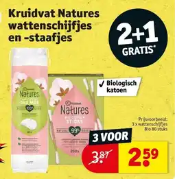 Kruidvat Kruidvat Natures wattenschijfjes en -staafjes aanbieding