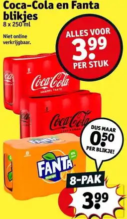 Kruidvat Coca-Cola en Fanta blikjes aanbieding