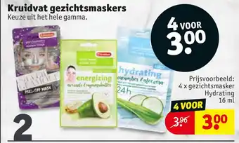 Kruidvat Kruidvat gezichtsmaskers aanbieding