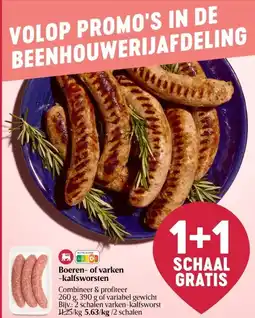 Delhaize Boeren- of varken -kalfsworsten aanbieding