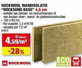 Hubo Rockwool wandisolatie rocksono base aanbieding