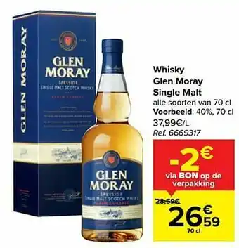 Carrefour Whisky glen moray single malt aanbieding
