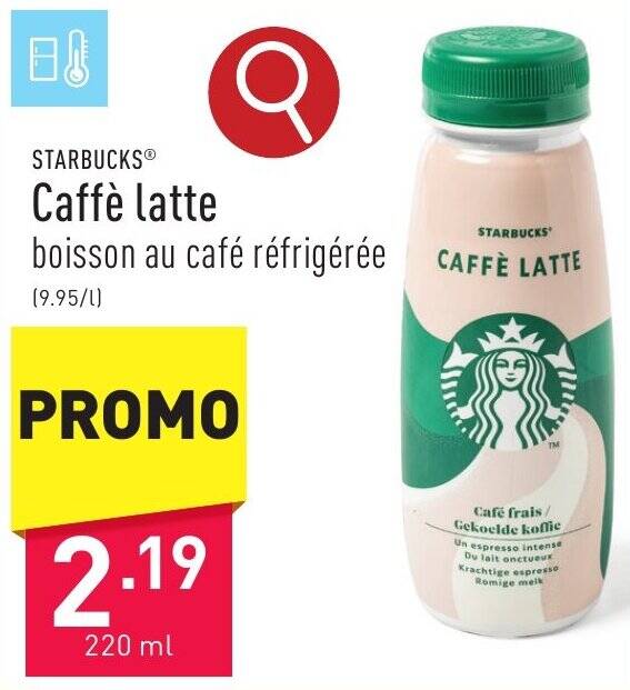 Starbucks Glas Gratis Aldi STARBUCKS Caffè latte 220ml promotie bij ALDI