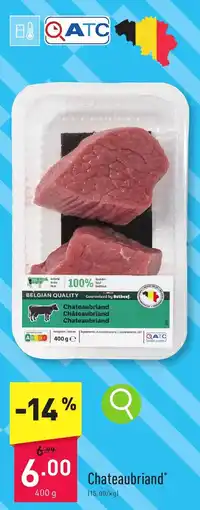 ALDI Chateaubriand 400g aanbieding