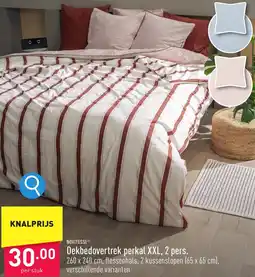ALDI NOVITESSE Dekbedovertrek perkal XXL, 2 pers. 260 x 240 cm aanbieding