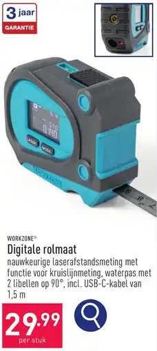 ALDI WORKZONE Digitale rolmaat aanbieding