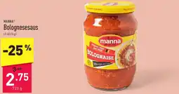 ALDI MANNA Bolognesesaus 720g aanbieding