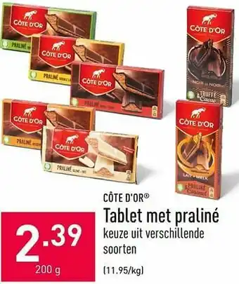 ALDI Tablet met praliné aanbieding