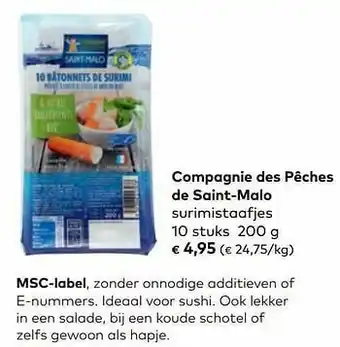 Bio Planet Compagnie des pêches de saint-malo surimistaafjes aanbieding