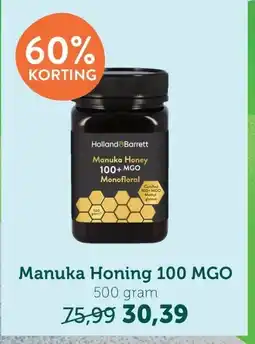 Holland & Barrett Manuka Honing 100 MGO aanbieding