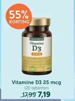 Holland & Barrett Vitamine D3 25 mcg aanbieding