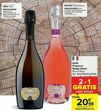 Carrefour Market Italië prosecco borgo santo brut of rosé aanbieding