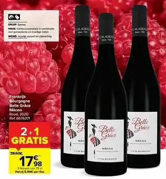 Carrefour Market Frankrijk bourgogne belle grâce mâcon rood aanbieding