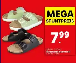 Lidl Slippers met lederen zool aanbieding