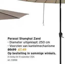 GAMMA Parasol Shanghai Zand aanbieding