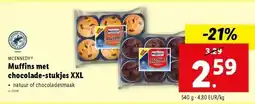 Lidl Muffins met chocolade-stukjes XXL aanbieding
