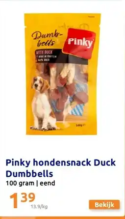 Action Pinky hondensnack Duck Dumbbells aanbieding