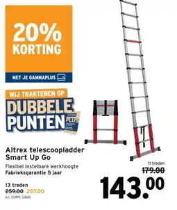 GAMMA Altrex telescoopladder Smart Up Go aanbieding