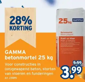 GAMMA GAMMA betonmortel 25 kg aanbieding