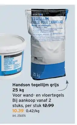 GAMMA Handson tegellijm grijs 25 kg aanbieding