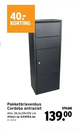 GAMMA Pakketbrievenbus Cordoba antraciet aanbieding