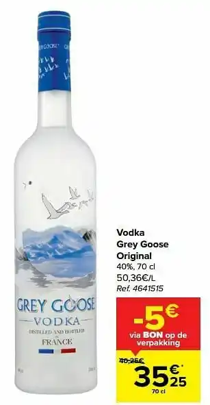 Carrefour Vodka grey goose original aanbieding