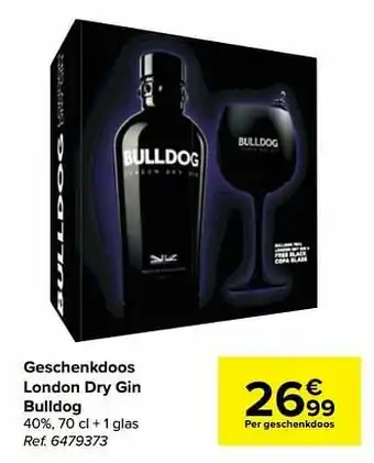 Carrefour Geschenkdoos london dry gin bulldog aanbieding
