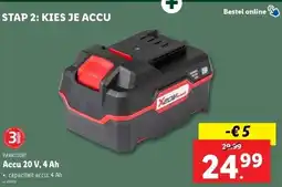 Lidl Accu 20 V, 4 Ah aanbieding