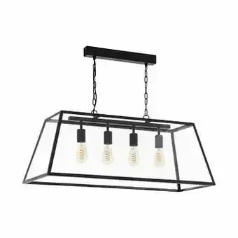 Zelfbouwmarkt Hanglamp - E27 - Zwart/helder - 4 Lampen aanbieding