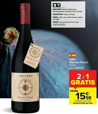 Carrefour Market Italië memoro piccini rood aanbieding